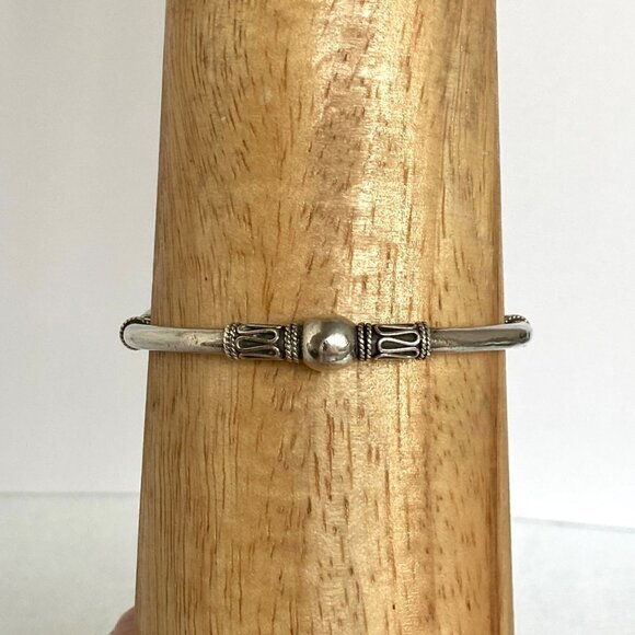 Suarti Sterling Silver 925 BA Indonesia Bali Beaded Round Bangle Bracelet 7.75" - Picture 7 of 16